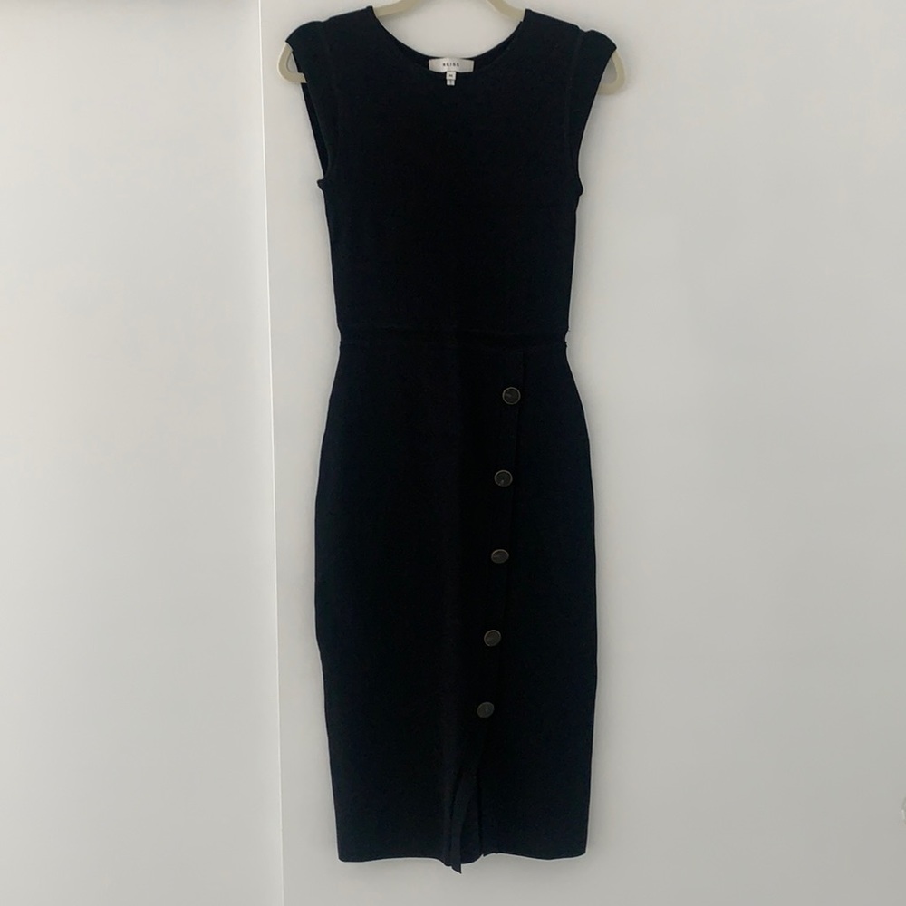 Reiss black midi dress
